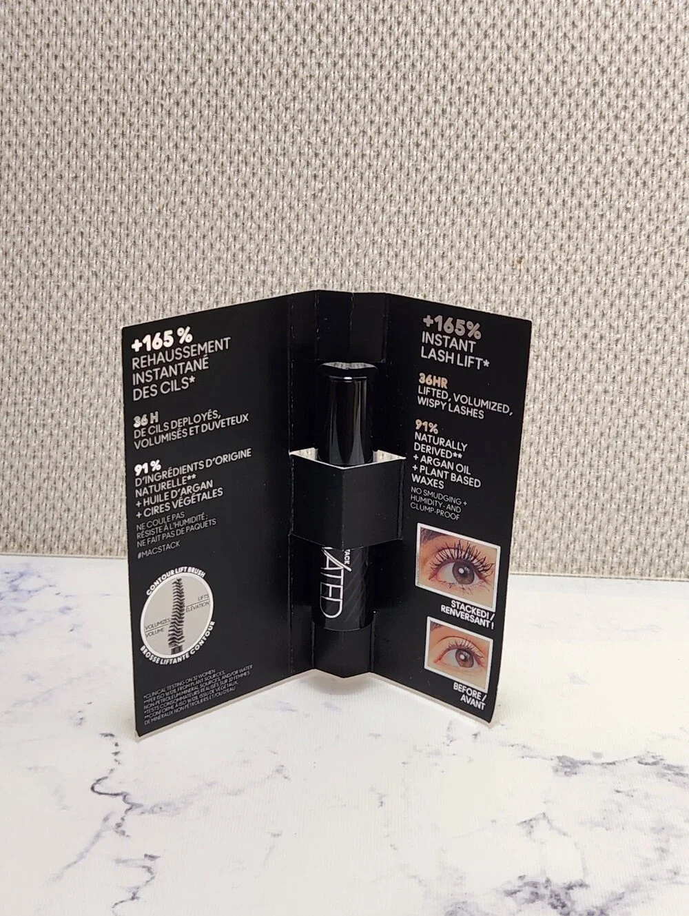 MAC Stack Elevated Black Mascara Mini Travel Size .1 Oz